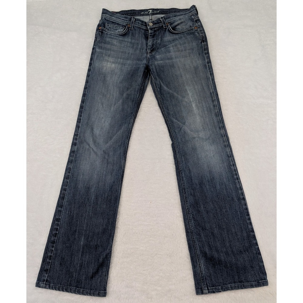 7 For All Mankind Jeans Women 30 (31x32) Boot Cut Low Rise Stretch Flynt USA